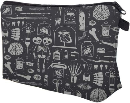 LOOMILOO Cosmetic Bag for Women, Adorable Roomy Makeup Bags Travel Water Resistant Toiletry Bag Accessories Organizer Cute Gifts (Skulls 52254)