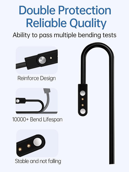 WUNIAK Charging Cable for Sanorum C5S Health Fitness Tracker for Men Women, Magnetic USB Flexible Charging Cable Accessories for Sanorum C5S Health Fitness Tracker for Men Women,(2 Pack)