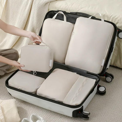 Bldrwer Suitcase Organizer, 6 Pieces Travel Organizer, Waterproof Packing Cubes for Backpack Suitcase, Compression Travel Bags, Compression Bags, Blue