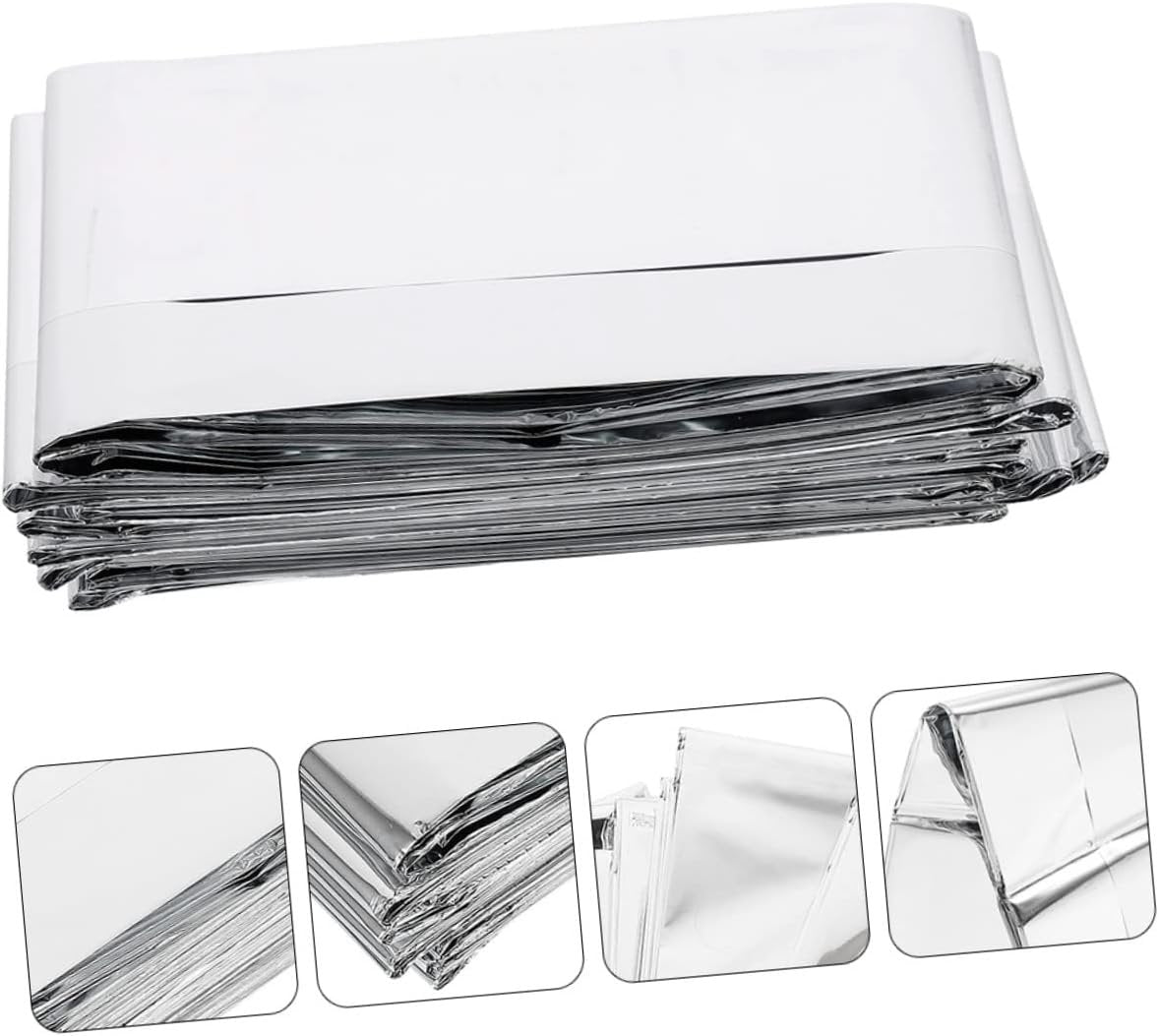 ibasenice 6Pcs Reflective Film Thermal Insulation Blanket Portable Emergency Camping Blanket for Outdoor Survival Hiking First Aid Weather Protection Heat Retention