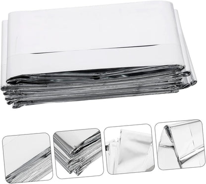 ibasenice 6Pcs Reflective Film Thermal Insulation Blanket Portable Emergency Camping Blanket for Outdoor Survival Hiking First Aid Weather Protection Heat Retention