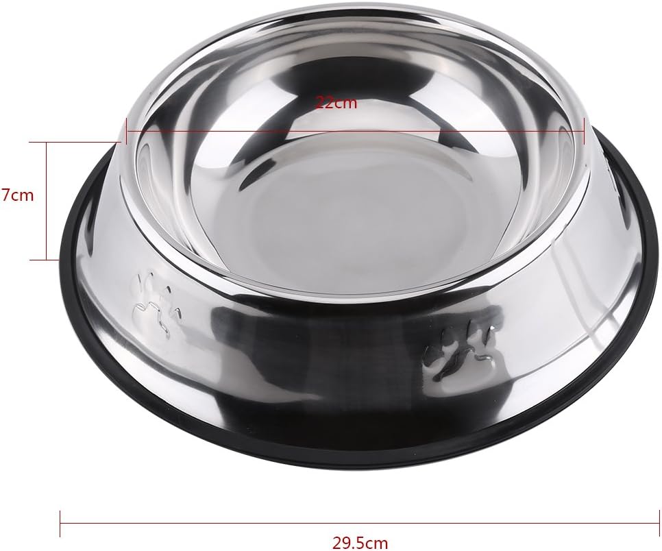 Cane che mangia Bwl, zampe antiscivolo Design in acciaio inossidabile per alimenti per animali domestici Strumento per l'alimentazione dell'alimentatore(30cm)