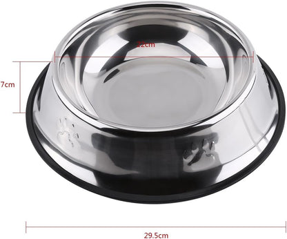 Cane che mangia Bwl, zampe antiscivolo Design in acciaio inossidabile per alimenti per animali domestici Strumento per l'alimentazione dell'alimentatore(30cm)