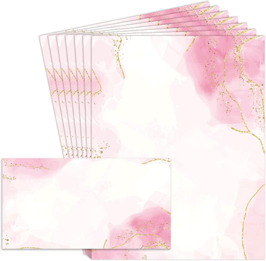 Paper Master Stationary Paper with Envelopes Set - Marble Stationery Paper Set with Letter Writing Paper-Letter Size (8.5 x 11 In), 36 Sheets + 24 Envelopes