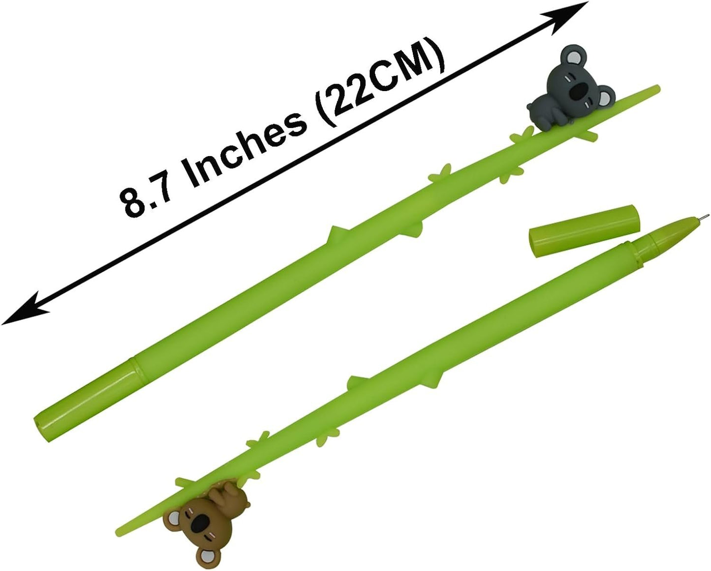 Maydahui 9PCS Tree Climbing Koala Rollerball Pen Cute Cartoon Animal Pens Soft Silicone Black Ink for Party Office School Stationery Supplies