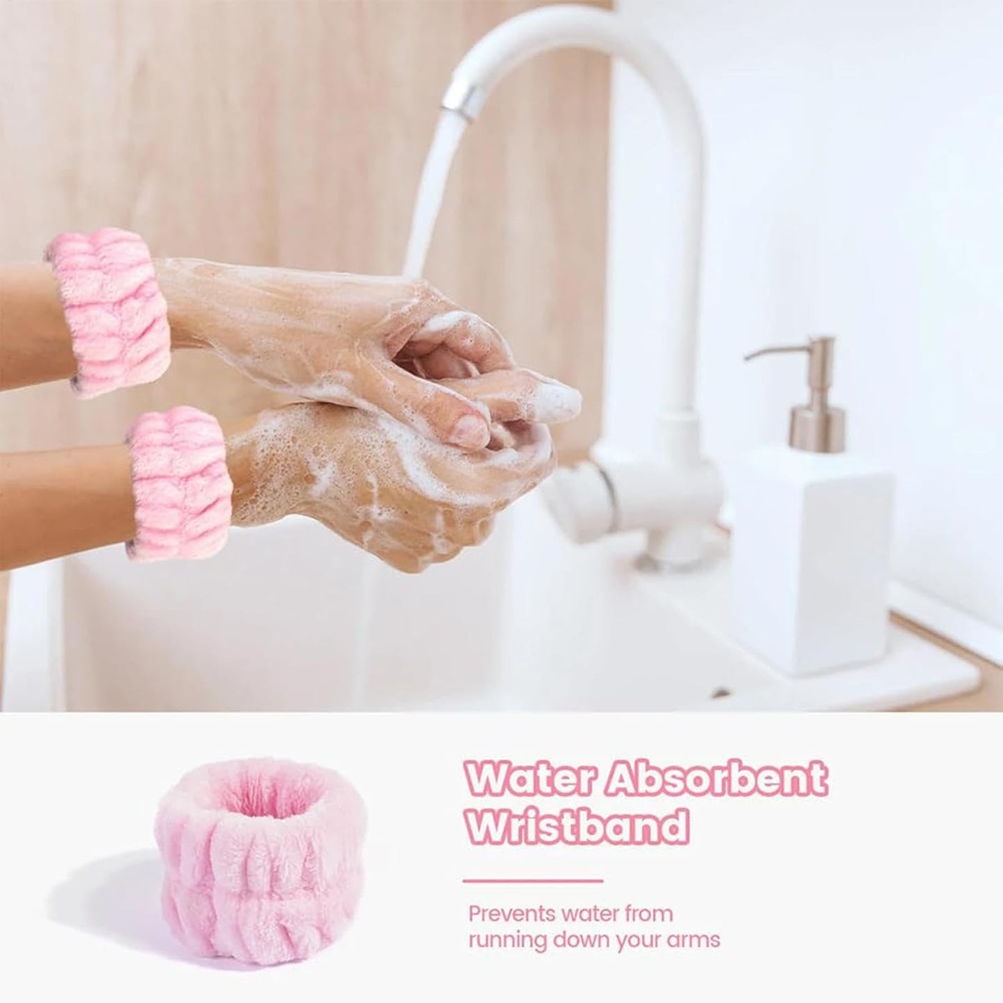 Face Wash Headband, Spa Wristband Set, Makeup Removal Headband, Skincare Headband And Wristband, Hair Accessories For Washing Face, Spa Headband Kit, Makeup Sponge Kit, Face Washing Accessories