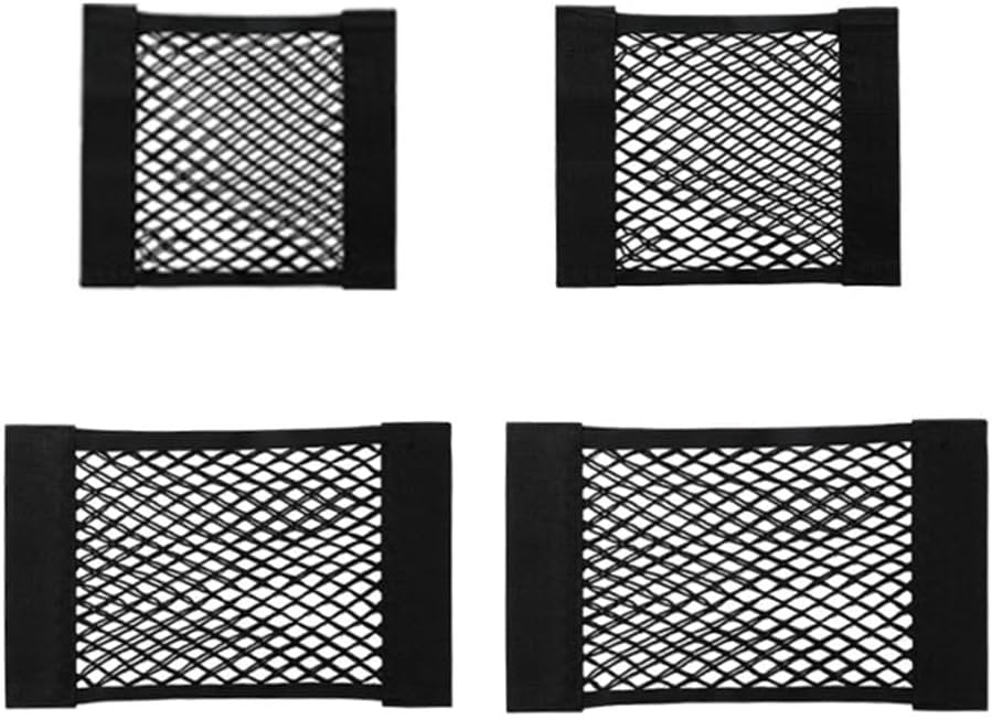 Naisfei Car Storage Net, 4 Pack Mesh Organizers Net, Universal Mesh Cargo Net,Wall Sticker Organizer Pouch Bag Storage Mesh Net for Car Trunk Storage Add On Organizers for Car Truck(25-50cm)