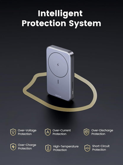 UGREEN Magsafe Power Bank Magnetic Battery Pack 10000mAh Powerbank with Foldable Kickstand, PD 20W, 15W Wireless, 3 Ports Portable Charger for iPhone 16 Pro Max/15 Plus/14/13/12 Series