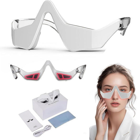 Eyelift Device, Puffy Eye Bags In 21 Days, Eye Bag Remover Glasses for Remove Dark Circles, Puffy Eyes, Relax Eyes Strain (White)