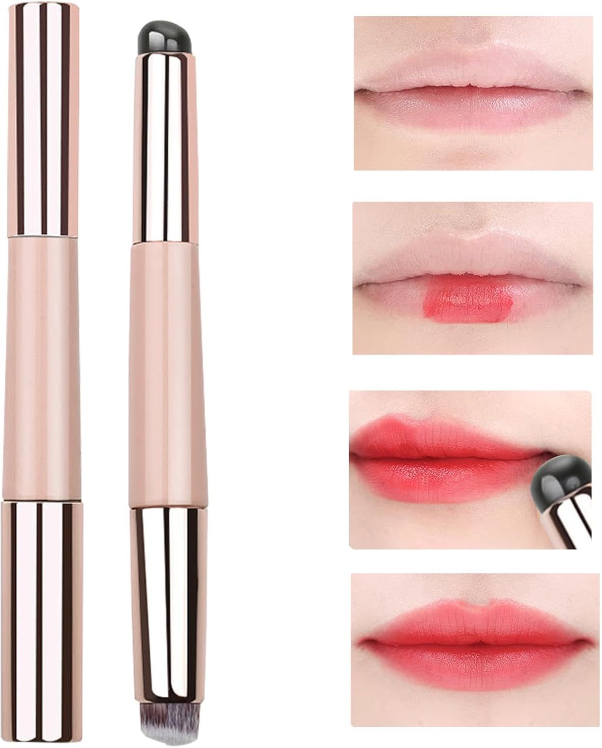 Silicone Lip Brush, Portable Round Head Oil Brush, Soft Makeup Applicator Tool, Multi-Purpose Lipstick Gloss, Essential Makeup Accessories for Daily Use and Travel