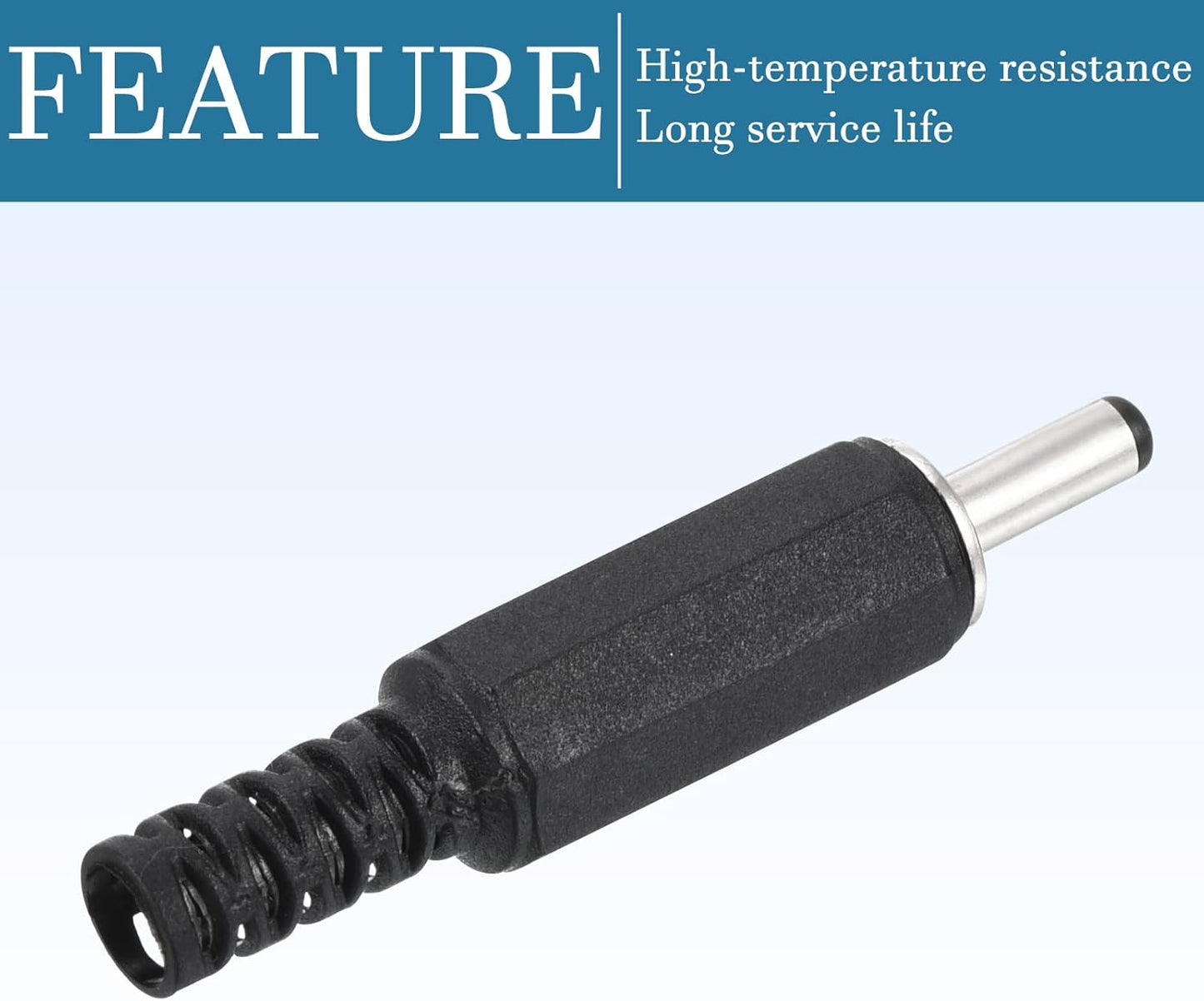 QUARKZMAN 3.5 x 1.3mm DC Male Connector x 15pcs DC Cylindrical Jack Connectors Solderless Adapter Replacement for Electronics