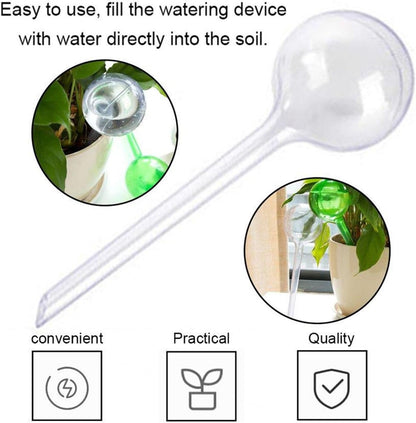 2pcs Plant Watering Bulbs,Decorative Glass Self Watering Planter Insert Devices, Efficient Self-Watering Globes for Indoor & Outdoor Plants (H9 x D2.8, Circle)