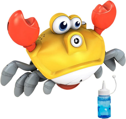 Toddler Bubble Machine, Dancing Crab Blower Toy, 9.45x5.63x4.84 Inches, Durable ABS Shell, Automatic Output, Interactive Bubble Maker with Lights and Music for Outdoor Play Fun