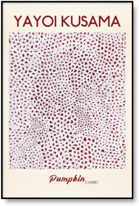 Modern Paintings, Famous Yayoi Kusama Artist Exhibition Abstract Poster Print on Canvas Painting Pictures of Wall Art for Living Room Gallery Home Decor, Art Deco Poster, 50 x 70 cm