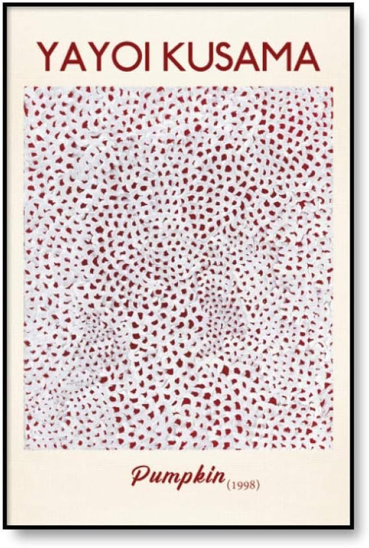 Modern Paintings, Famous Yayoi Kusama Artist Exhibition Abstract Poster Print on Canvas Painting Pictures of Wall Art for Living Room Gallery Home Decor, Art Deco Poster, 50 x 70 cm