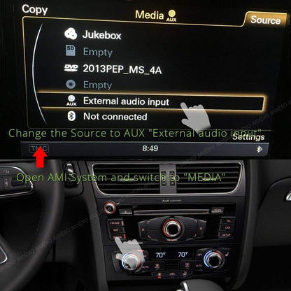 weevoo AMI MDI MMI Interface Bluetooth Module AUX Receiver Cable Adapter for Audi VW Radio Stereo Car Wireless A2DP Audio Input(MMI 3G)