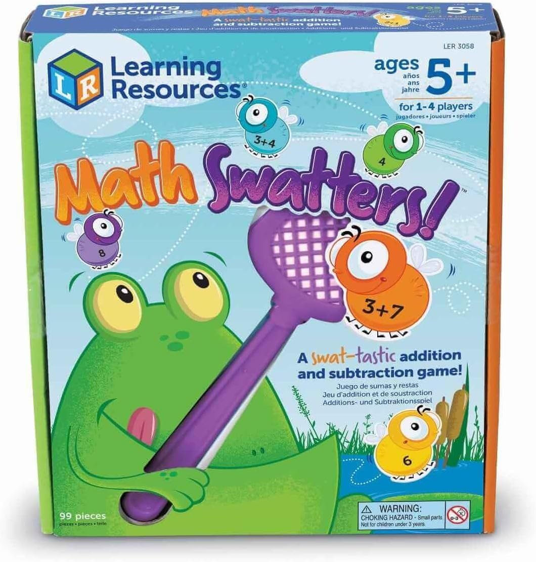 Learning Resources Mathswatters Addition & Subtraction Game - 99 Pieces, Age 5+ Math Games for Kids, Educational Games, Preschool Math, Kindergartner Learning Games
