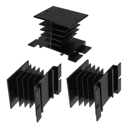 CAXUSD 3pcs Aluminum Heatsink Block for SSR Relay Cooling Durable Heat Dissipation for Rectifier Appliances Compact Design for Industrial Automation