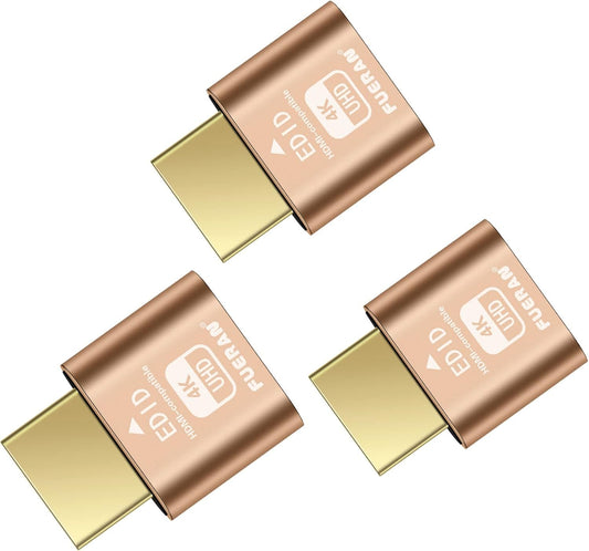 FUERAN 2K 4K 8K HDMI Dummy Plug-Virtual Monitor Display Emulator Headless Adapter 3840x2160@60Hz 1080@120hz DVI EDID Emulator (4K-1080@60-3840x2160@60 HDR) (4K-3P-Normale Version)