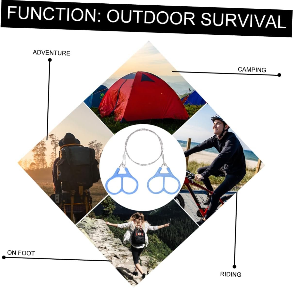 Yardwe 4pcs Survival Chain Saws Portable Outdoor Gear for Camping Hiking and Hunting Lightweight Ergonomic