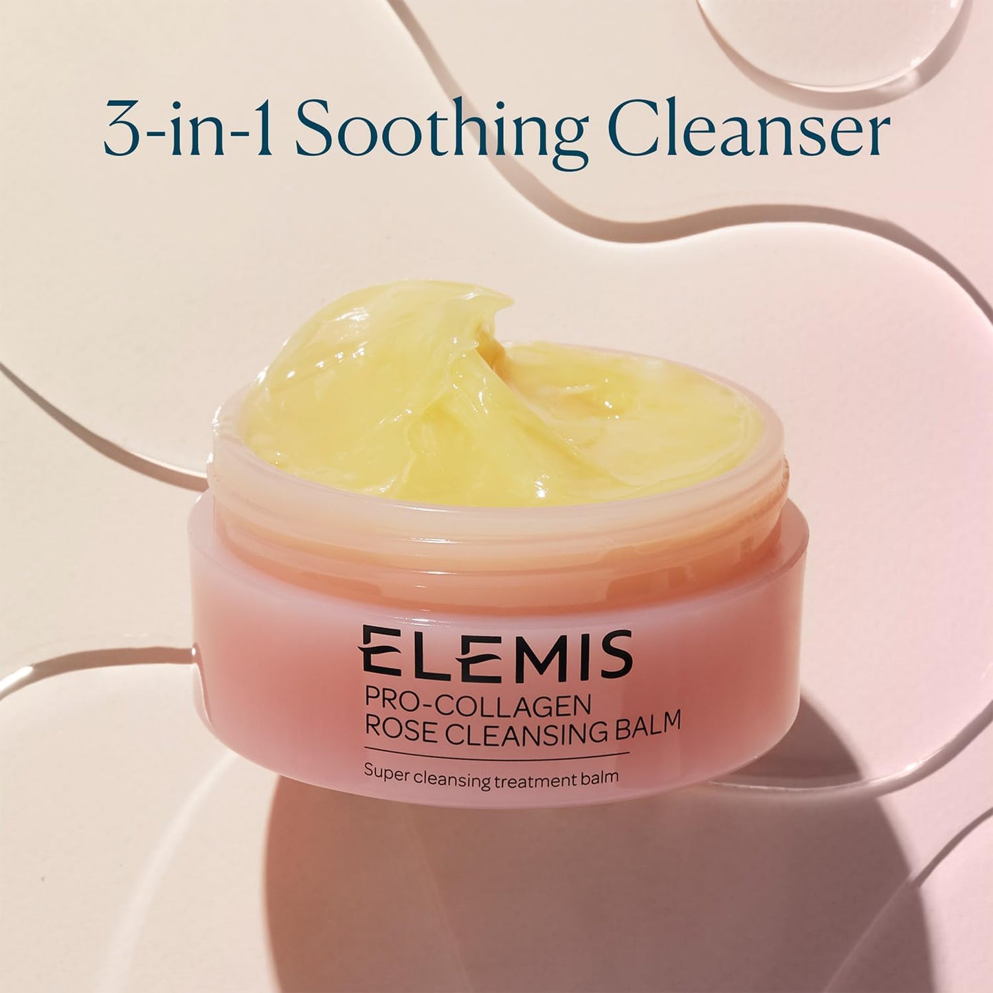 Elemis Pro-Collagen Rose Cleansing Balm, 3in1 Melting Facial Cleanser, Deep Face Wash, Infused with Essential Oils, Daily Moisturising Makeup Remover, 100ml