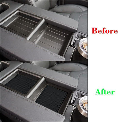 Muslogy fits Tundra Accessories 2022 2023 2024 Premium Custom Interior Non-Slip Anti Dust Cup Holder Inserts 30 Pcs Set Center Console Liner Door Pocket Liners Compatible with Tundra 2022-2025 (Black)