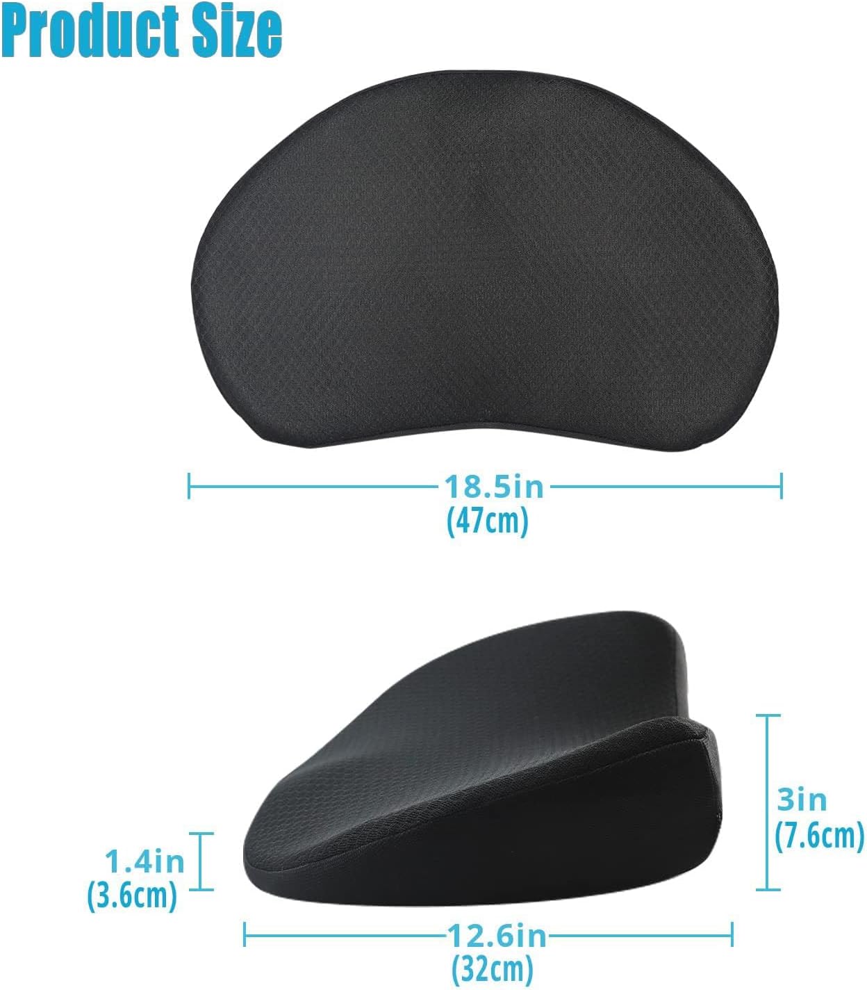 OLYDON Car Seat Cushion for Driving - Comfort Memory Foam for Car Driver Seat- Back Support, Pain Relief - for Car Travel, Long Trips (Black)