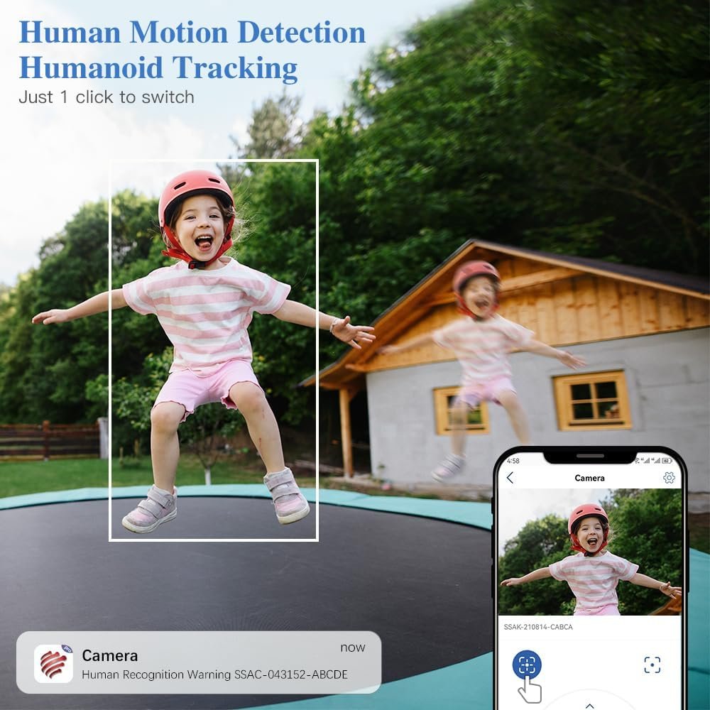 ctronics Dual Lens Security Camera Outdoor with 6X Hybrid Zoom, 360Â° CCTV Camera, 1080P PTZ IP Home Security WiFi Camera, Human Detection, Auto Tracking, Color Night Vision, Siren, 2-Way Audio, IP66