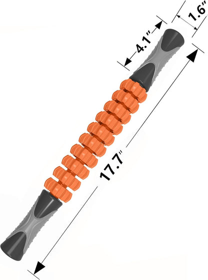 Kamileo Athlete Muscle Roller, Fascia Muscle Roller Releases Fascia to Reduce Pain, Cellulite Massager,Massage Tool to Relieve Soreness and Stiffness of Body Parts Calves, Thighs, Shoulders(Orange)
