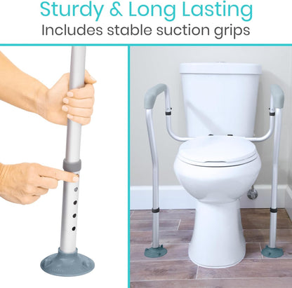 Toilet Rail by Vive - Bathroom Safety Frame for Elderly Handicap and Disabled - Toilet Safety Handrail Grab Bar - Adjustable Height
