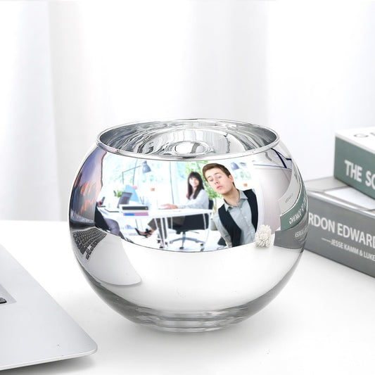 SNDEC Office Desk Accessories, 4.2'' Cubicle Mirror to See Behind You, Corner Monitor Mirror for Desk, Silver Aesthetic Cubicle Decor for Work, Cubicle Privacy Must Haves