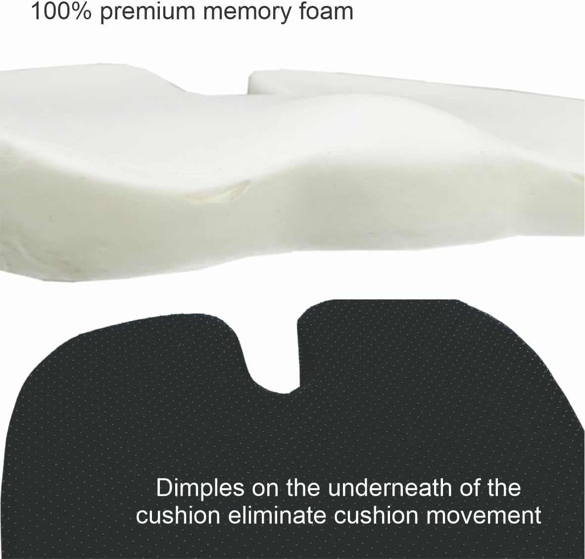 Bodyassist Coccyx Comfort Memory Foam Seat Cushion, Ergonomic Design, Breathable Cover, for Office, Travel and Home
