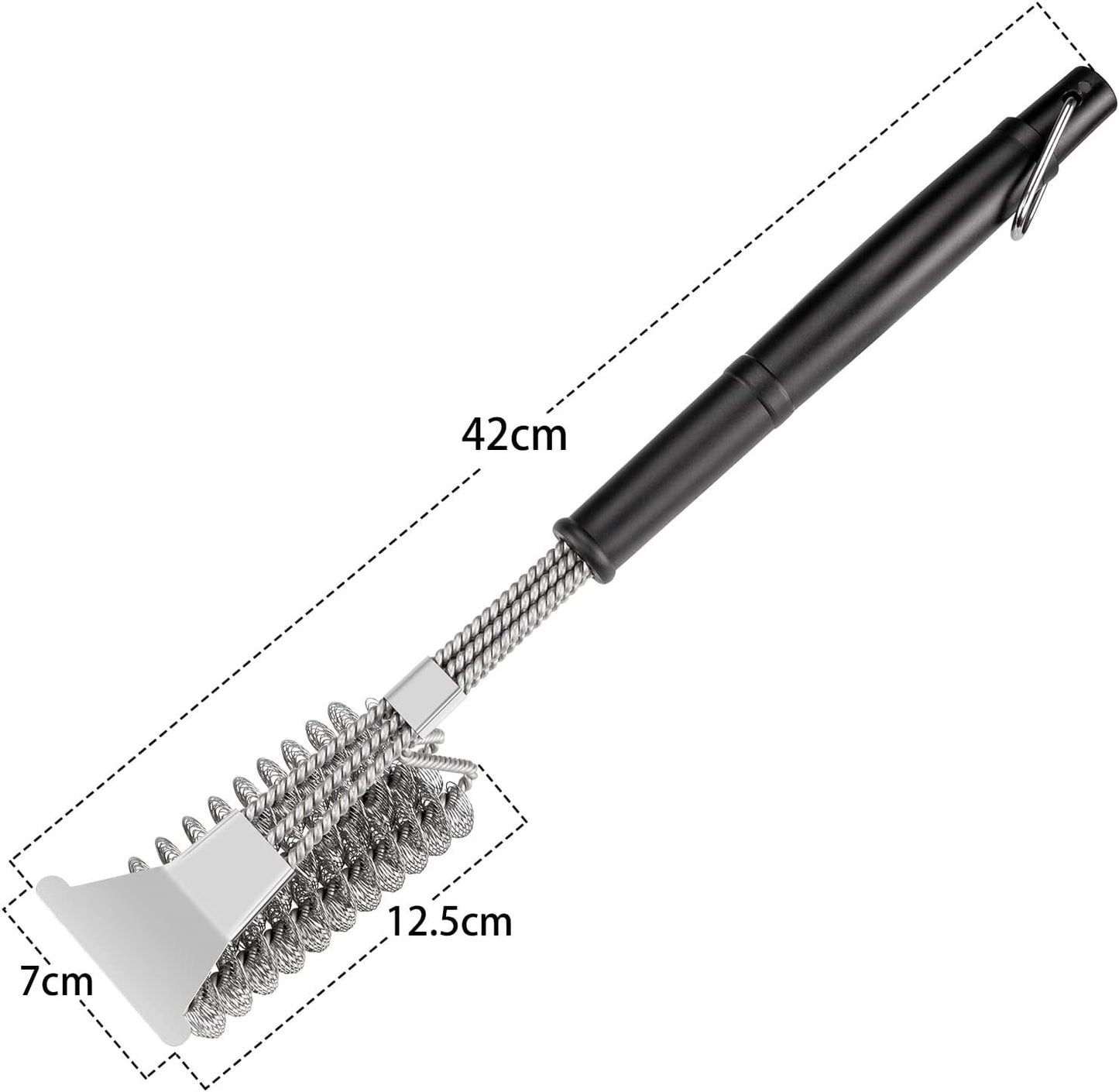 BBQ Grill Brush, 360°Clean 17 Inch Bristle Free Barbecue Brush, Stainless Steel Scraper BBQ Cleaning Brush, BBQ Accessories for Most Stainless Steel, Gas, Infrared, Iron & Porcelain Barbecue Grates