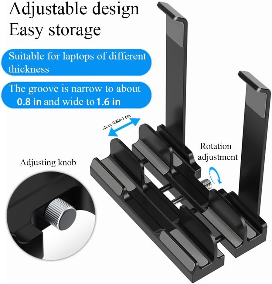 COSYIPPEE iPad Laptop Stand â€“ Adjustable Width Laptop Stand with Super Laptop Storage Ability and Three Grooves Laptop Storage Space, Best for Workspace Organization