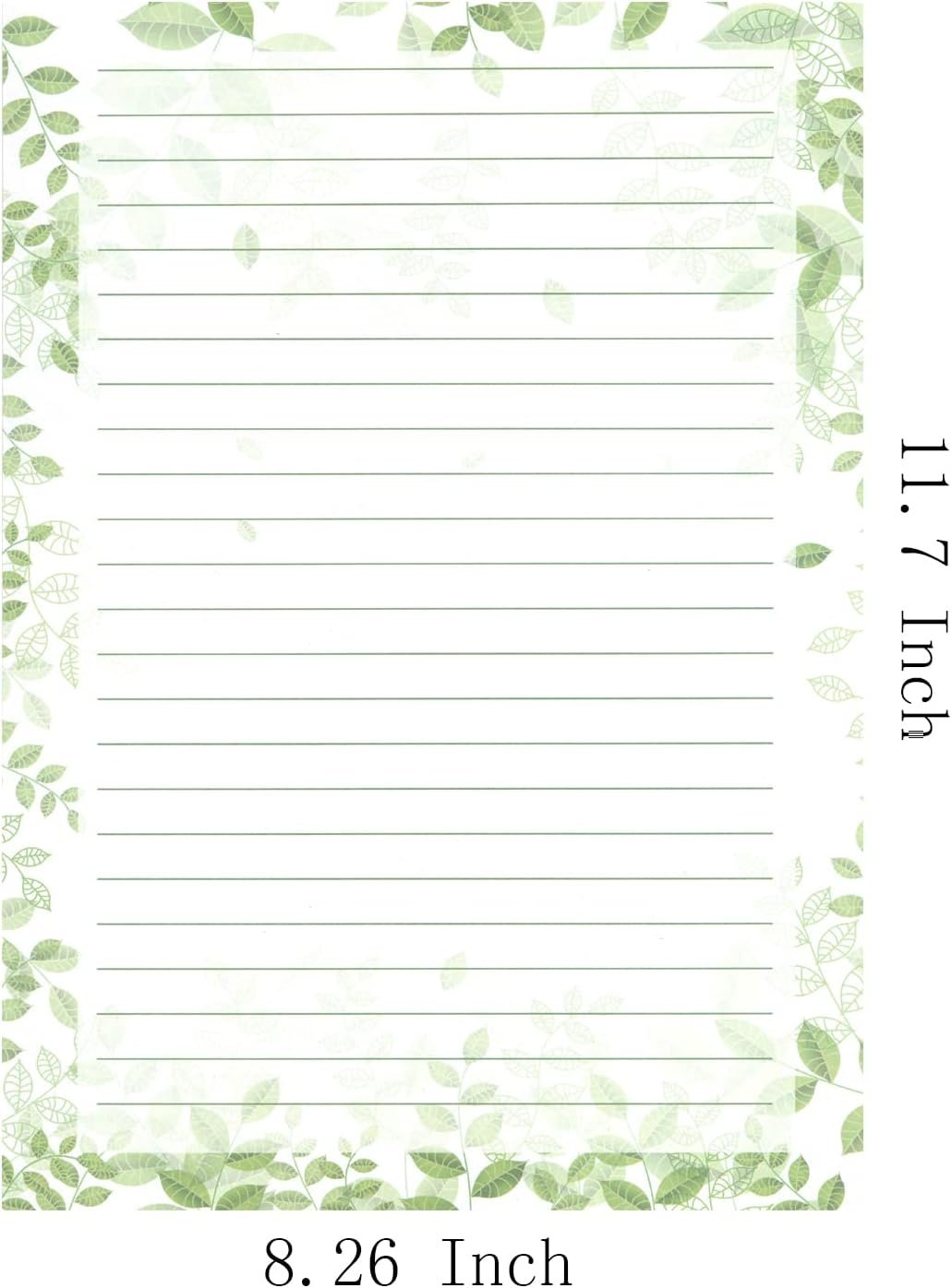 IMagicoo 52 Lined Writing Stationery Paper, Beautiful Designs for Writing Letter, Notes, Invitations, Craft, 4 Different Style (11.7 x 8.26")