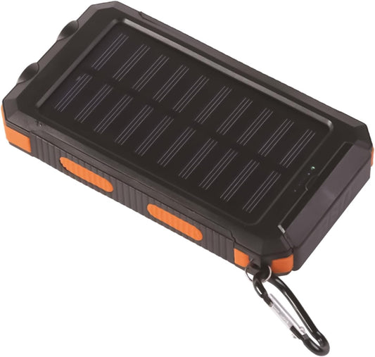 Portable Charger Solar - Outdoor Powerr Bank with Solar Panel, Waterproof Mobile Battery | Duall USB Charging Ports, Emergencyy Light Feature, Compact Backup Source for Camping and Travel