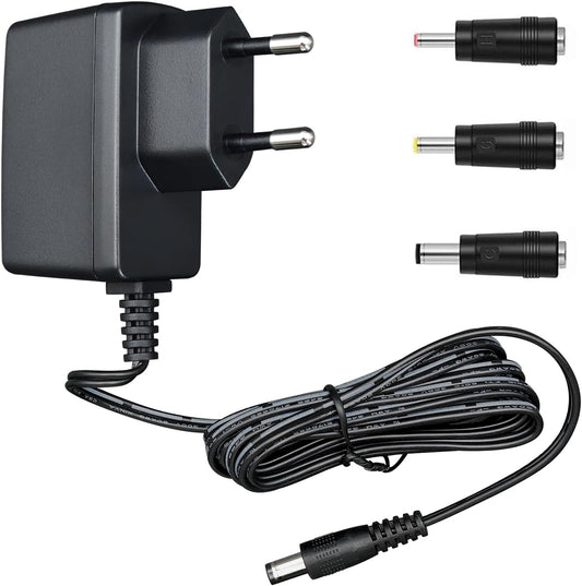 ANLINK 6V 1A/1000mA 6ft AC 100-240V to DC 6V 1A 6W Power Adapter with 3 Inserts for Blood Pressure Monitors, Electronic Scales and More