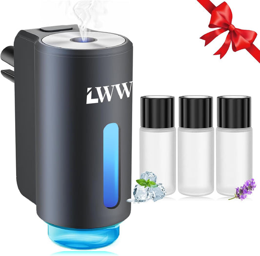 LWW Smart Car Air Freshener, 3 Levels of Adjustable Intensity, Aroma Rechargeable Aroma Diffuser, Adjustable Aroma Diffuser, 220mAh Built-in Fresh+Intense+Ocean Flavour