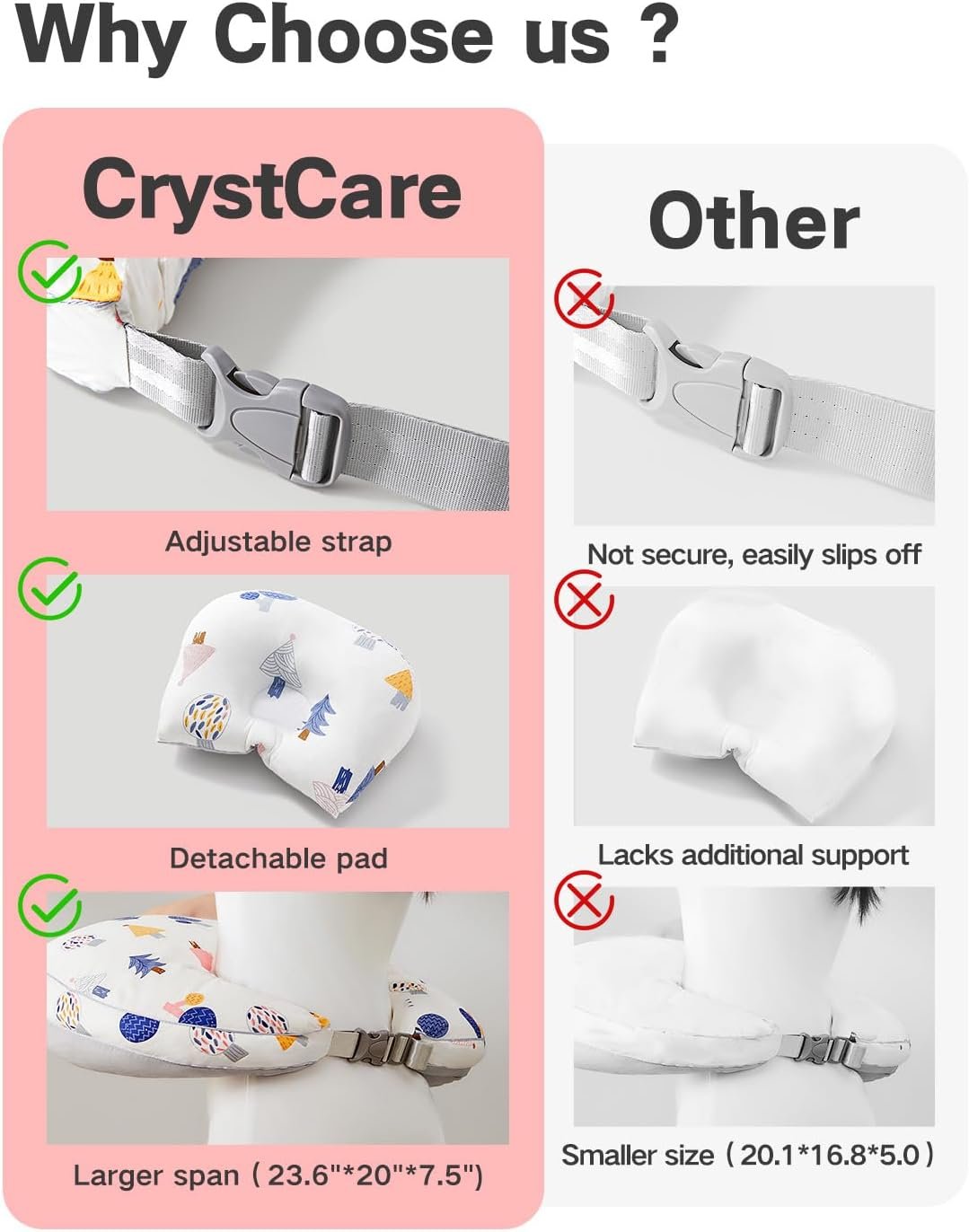 Nursing Pillow for Breastfeeding & Bottle Feeding –Breastfeeding Pillow with Adjustable Waist Strap, Feeding Pillow for Tummy Time,Removable Cotton Cover for Mom & Baby Comfort (Forest)