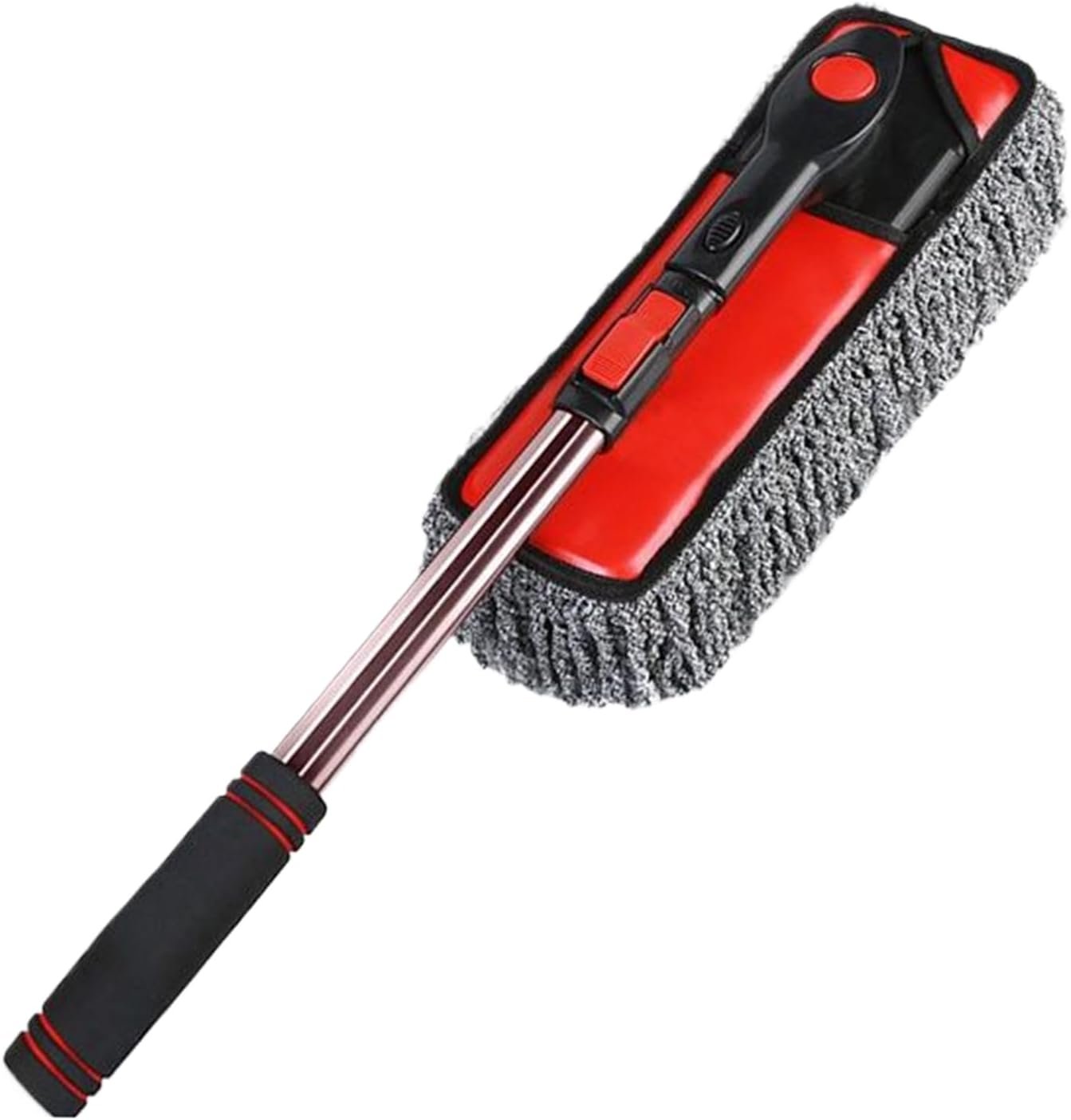 Zqkimzi Car Washing Brush, Windshield Cleaner, 360-Degree Rotation Scrubber Duster Mop with Extendable Handle, Auto Truck RV Window Detailing, Snow Removal Cleaning Tool, 80-105cm