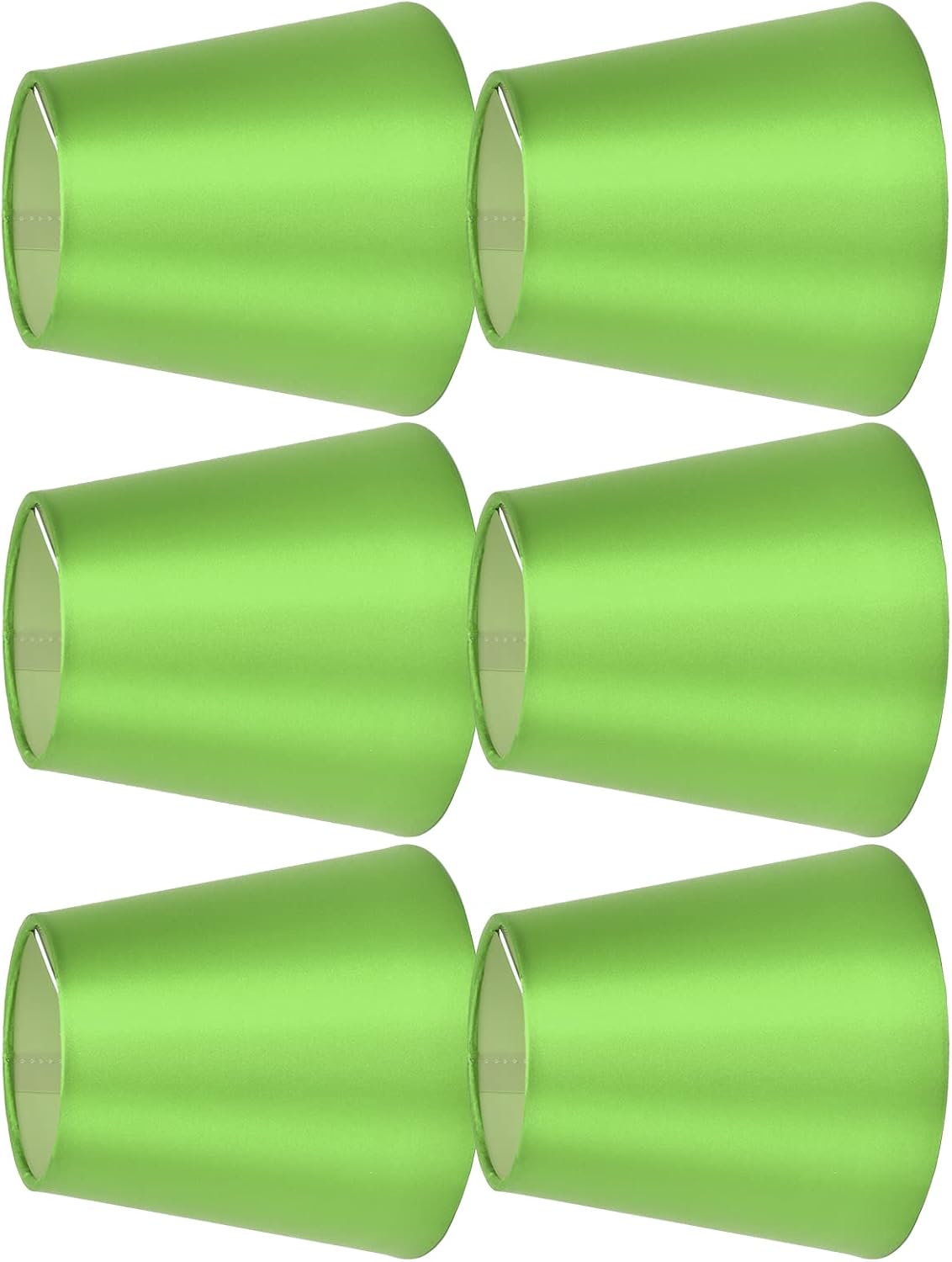 6PCS E14 Lamp Shade Set | Fabric Lampshades for Table/Ceiling Lamps | Sturdy Iron Frame & Soft Fabric | Bedroom/Living Room Lighting | Compatible with E14 Bulbs (Fluorescent Green PX157)