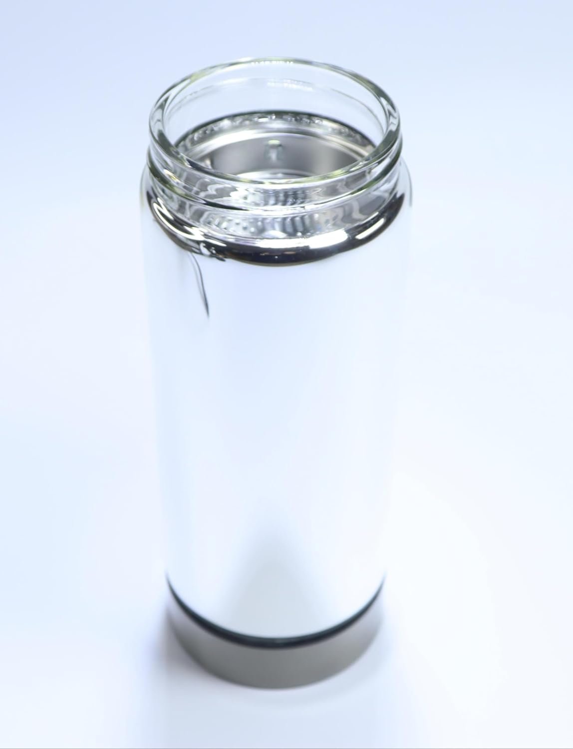 16.9oz/480ml Vacuum Insulated Glass Bottle, Drinking Cup，glass lined thermos， Borosilicate glass body,Glass liner inside(Blue Lid)