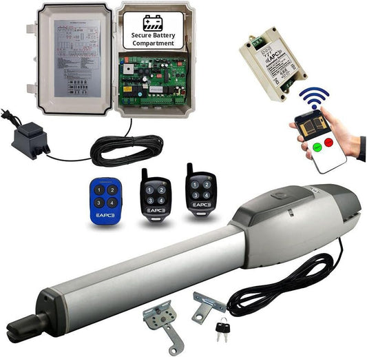 Single Swing Gate Opener with Wi-Fi Controller. Extra Heavy Duty Telescopic Linear Actuator Low Voltage Gate Automation Kit with Robust Cast Alloy Casing and Magnetic Limits