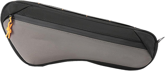 Cycling Pouch, Bikes Frame Bag, Water-Resistant Polyester Bicycles Handlebar Gear Bag, Secure Zipper Closure for Travel Outdoor Tools Keys Phone, 13.78 Inches Grey 1 Piece