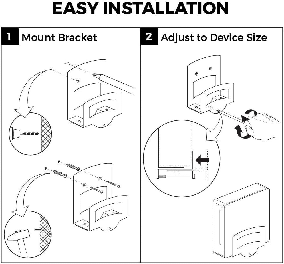 HumanCentric Adjustable Small Device Wall Mount DVD Players, Cable Boxes, Streaming Media Devices Small