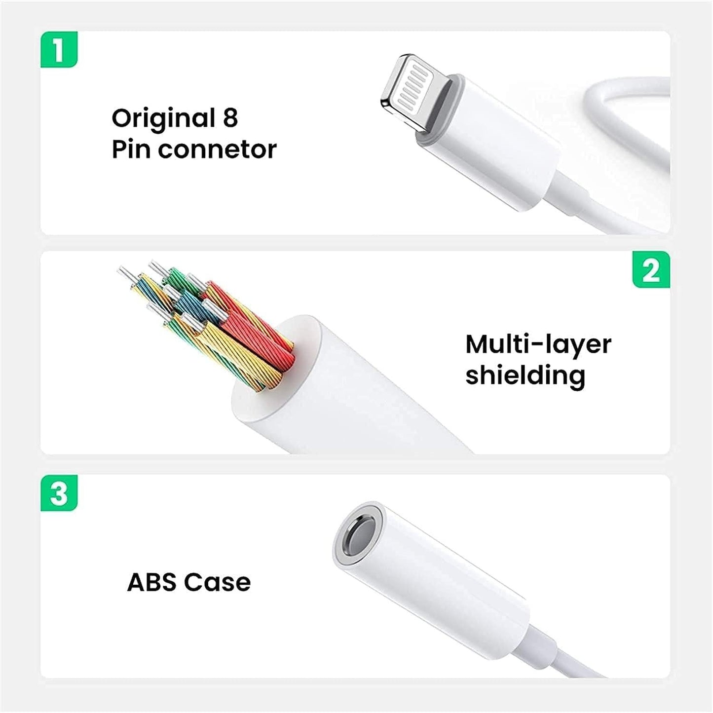 Lightning to 3.5 mm Headphone Jack Adapter, [Apple MFi Certified] 3 Pack iPhone 3.5mm Headphones/Earphones Jack Aux Audio Dongle Adapter Compatible for iPhone 14 13 12 11 XS XR X 8 7, Support All iOS