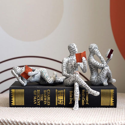 PIGPIGFLY Reading Figure, Decorative Statues, Decorative Figures, Decorative Figures, Home Living Room Decorative Figures, Modern Decorative Figures, Polyresin Sculpture, Gift Idea