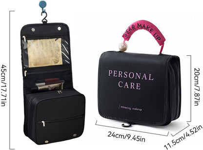 Portable Travel Toiletry Bag, Waterproof Makeup Organizer, Compartmented Storage, Lightweight Design, Multiple Pockets, Crafted from Polyester Material, 9.45x4.53x7.87in/9.45x4.53x17.72in