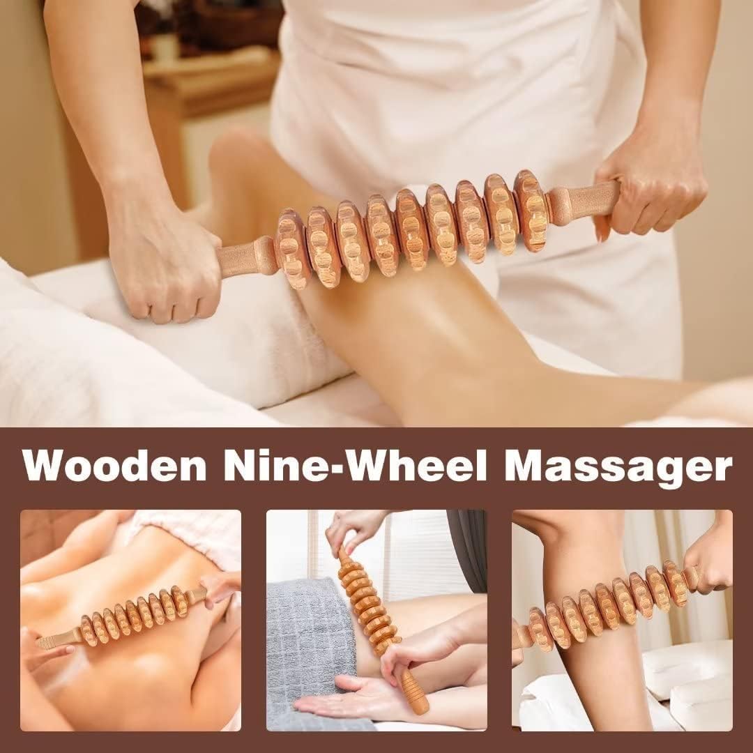 JUANWAN Wood Therapy Massage Tools 6-in-1 Massager Wooden Massager for Body Shaping Massage Tool Set Wood Therapy Tools for Relieving Muscle Pain Body
