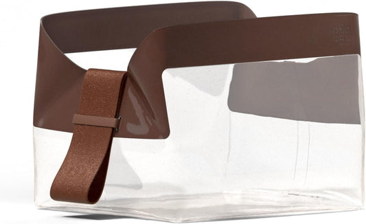 Cadence Parcel - Clear Dopp Kit with Magnetic Closure - Durable and Leak-Resistant Travel Toiletry Kit - TSA-Compliant & Modular Design - Small Hygiene Bag for Travel Essentials - 1 Qt, Chestnut